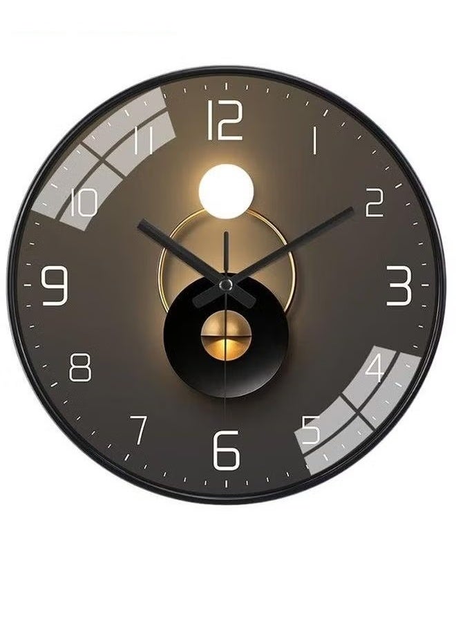 EETU 12 Inch Wall Clock, Silent Non-Ticking Clock Glass Round Clocks Modern Quartz Decorative for Home Living Room Bedroom Kitchen - Image 1